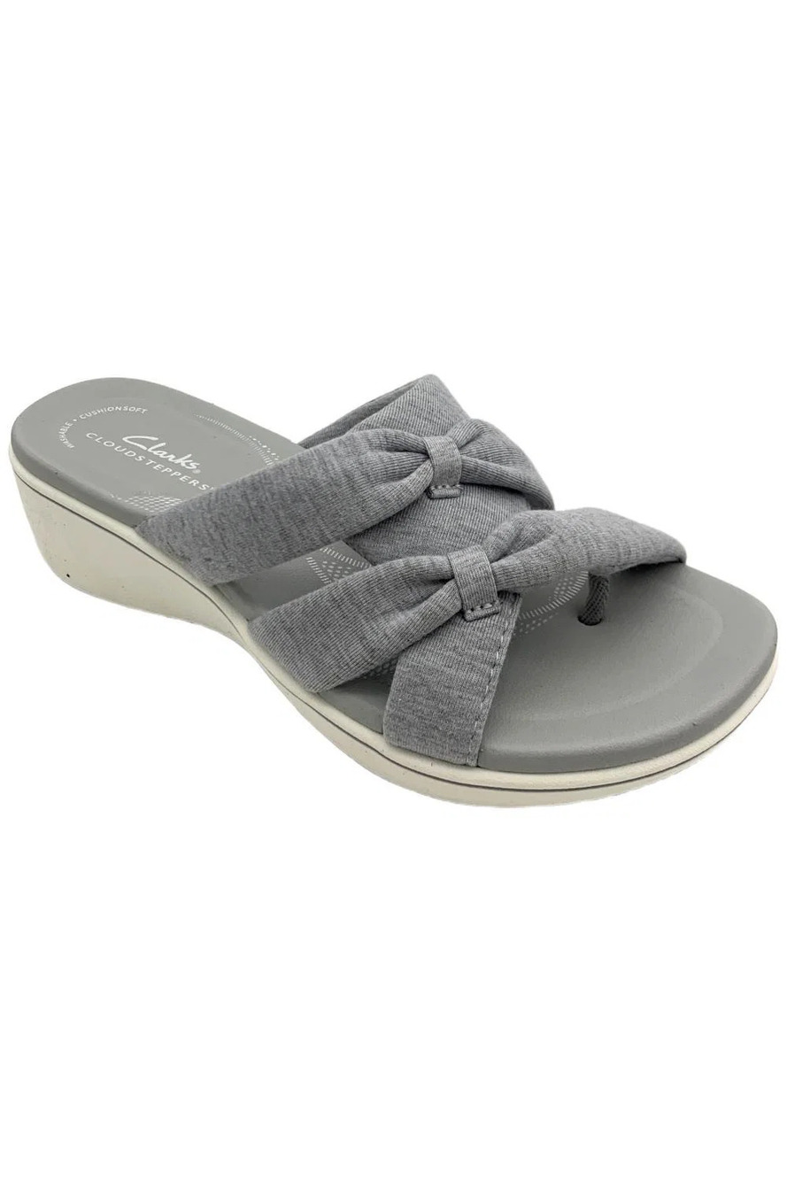 Clarks Women's Cloudstep BreezeRae Cam Athleisure Wedges Light Grey - Medium